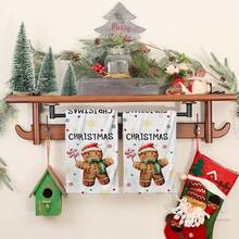 2/4/48 piezas Paños de cocina vintage navideños - Ultra suaves y absorbentes de poliéster con diseños de hombres de jengibre y letras, con lunares a su alrededor. - Perfectos para decoración navideña y regalos de Año Nuevo, decoración de cocina, decoración de fiestas