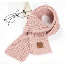 Children's Warm Winter Knitted Scarf - Soft Knitted Warm Neck Scarf, Boys Girls Comfortable Scarf, Fashionable Solid Color Parent-Child Scarf For Winter, Suitable For Autumn - Multicolor - View 10