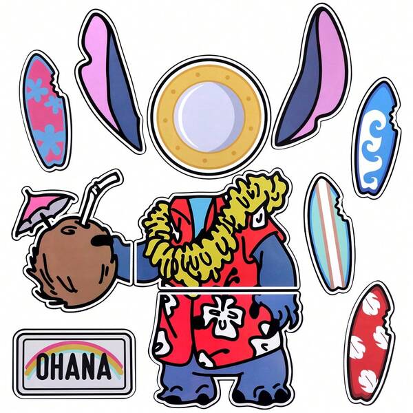 Disney مغناطيس باب كبير بتصميم بحري لسفينة رحلات ديزني، تصميم جميل وملون، مغناطيس ثلاجة قابل لإعادة الاستخدام وقوي، مناسب لديكور المطبخ والمطعم وسفينة الرحلات، إكسسوارات ملاحة ديزني