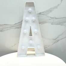 1pc 64cm/25.2in Lighted Letter KT Board Frame, A-Z Plug-In Adjustable Holder With Bracket, Suitable For Birthday Party Anniversary Wedding Proposal Party Decor - Cool White Light, Battery Not Included - White - View 31