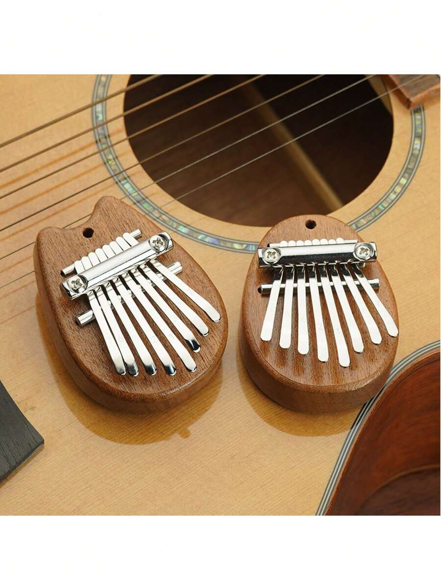 1个8键迷你拇指琴，卡林巴指弹琴，便携式初学者指弹乐器 - 彩色 - 查看 1