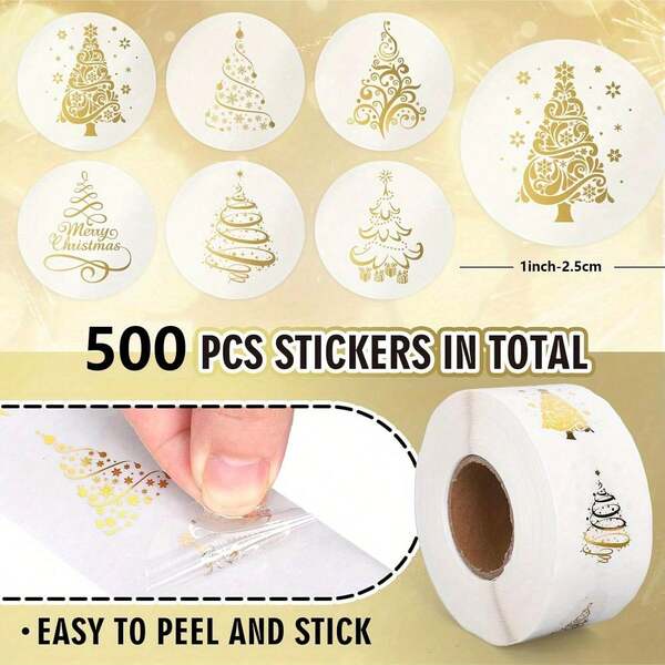 500pcs Merry Christmas Stickers Presents Cards