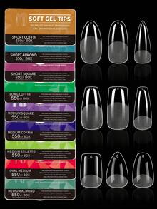 Acryl Französisch Halb-künstliche Nageltips Kurze Länge | Mittlere Länge | Lange Länge Nagelkunst Klare künstliche Nageltips Ultra-dünne nahtlose matte lange Tropfenform Mandelform Vorgefertigte Nageltips Muss-haben für Beauty-Enthusiasten Unerlässlich für Nagelstudios UV-Gel Nagelbedarf Zehennagel Aufklebe-Nägel Nagelbedarf Nägel