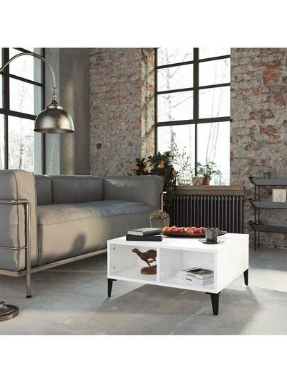 VidaXL Coffee Tafel 60x60x30 Cm Finished Wood High Gloss Wit