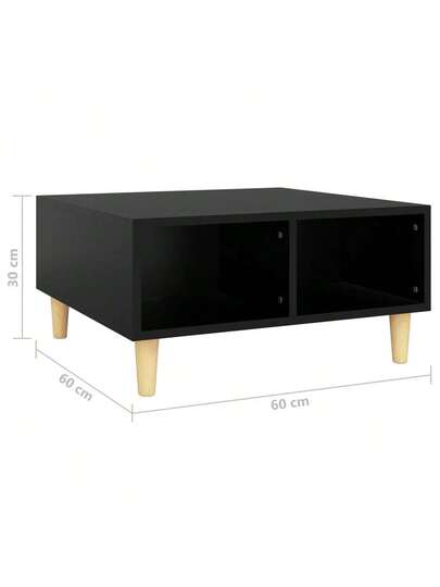 VidaXL Coffee Tafel 60x60x30 Cm, Processed Wood, Zwart view 6