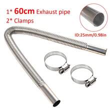 60cm 100cm 150cm Air Parking Heater Stainless Steel Exhaust Pipe Connector With Clip For Heater Car Truck Heating Parts