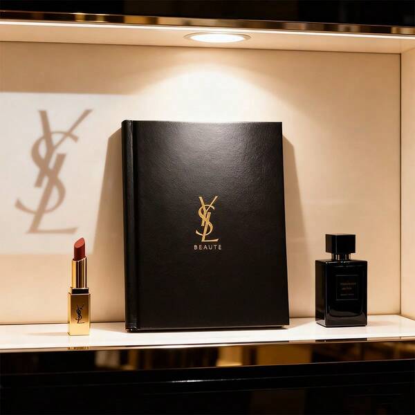 دفتر أسود من YSL (صفحات فارغة، طراز بسيط)