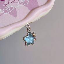 Cute Pentagram Alloy Diamond Star Mobile Phone Dust Plug Pendant With Keychain Pendant DIY Couple Phone