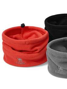 CAMEL CROWN 抓绒帽围巾鸭舌帽两用秋冬新款加厚保暖防风帽大头围鸭舌帽 - 橘紅色 - 查看 2