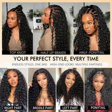Deep Wave 13x4 13x6 Lace Frontal Wig Human Hair Brazilian Curly Human Hair Wig 4x4 Transparent Lace Frontal Wig For Women 180% Density 13x6 Glueless Wigs Human Hair Pre Plucked Pre Cut Drawstring Wigs For Women 6x4 5x5 7x5 9x6 Lace Closure Wigs Wear And Go Glueless Wigs Natural Black Color 30 Inch Bling Hair - Natural Black - 查看 8