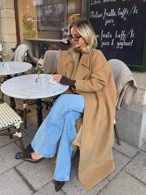 Women's Autumn And Winter Chill Street Style Woolen Coat, Suitable For Commuting Style, Street Wear, Daily Outings And Other Occasions, Also Suitable For Evening Parties, Christmas Parties, New Year Parties And Other Occasions