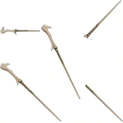 FANTASY UNIVERSE Varita Mágica para Magos Harry de Resina con Nucleo de Metal Sólido Modelos a Escoger Sauco Hermione Resina Bellatrix Lucius Voldemort