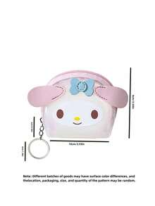 Sanrio 1 Pç Carteira Bonita Hello Kittys Kuromi Melody Cinnamoroll Transparente Portátil Moeda Fones de Ouvido Armazenamento Zero Carteira (Algumas Peças Podem Ser Aleatórias)