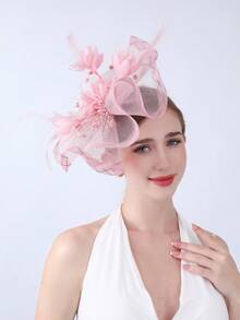 1pc Feather Fascinators Headband Women' Tea Party Hat Kentucky Derby Hats Cocktail Wedding Bridal Fascinators Headband Clip For Women Girl Birthday Mother's Day Halloween Christmas Gift