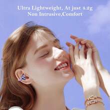 Tukio M79 Earring Earphones, Clip On Earbuds, Open Wireless Earbuds, Comfortable Open Earphones With Detachable Beautiful Earrings, Hands-Free Calling, HD Sound Non In Ear Design, Suitable For Sports/Outdoor Activities, Compatible With All Smartphones, Suitable For Women, Gifts, Parties, Festivals - màu đen - Xem 4