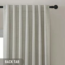 100% Blackout Curtains Thick Linen-Like Back Tab Curtains Burlap Window Treatment Thermal Insulated Privacy Protection Boho Drapes For Living Room Bedroom Dining Room - Taupe - Xem 6