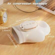 1PC Electric Hand Massager With Heat And Compression, 3 Modes 5 Intensity Levels Rechargeable Portable Hand Massager, Relieve Hand Fatigue For Office Workers, Seniors Christmas Birthday Gifts - White - View 7