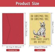 1PC Cute Christmas Card From Dog, Lovely Dog Christmas Card With Envelopes, Humor Christmas Gift Ideas For Husband, Rude Dog Xmas Holiday Gifts For Dog Lover - one-size - View 2