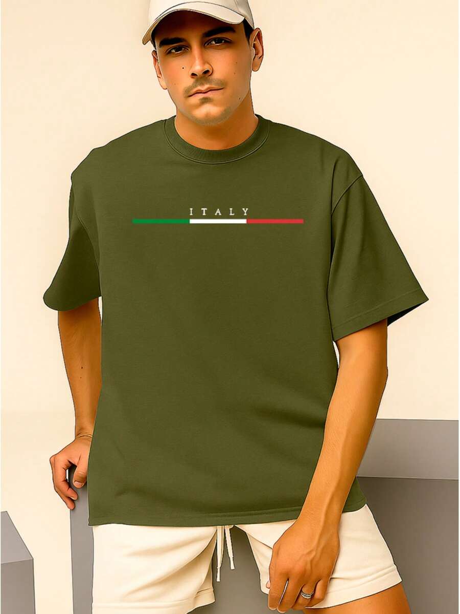 Men T-Shirts - xanh quân đội - Xem 1