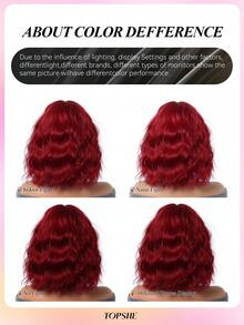 Modische und verspielte weinrote 14-Zoll-Kurzhaar-Bob-Perücke aus hitzebeständigem synthetischem Material für Frauen, für Cosplay, Y2K, Festivals, Geschenke, Halloween-Kostüme