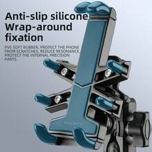 ROCKBROS 1 个 360° 自由旋转可调节铝合金减震手机支架 - 双球头，用途多样，3 种型号和 3 种安装位置可供选择 - 黑色 - 查看 5