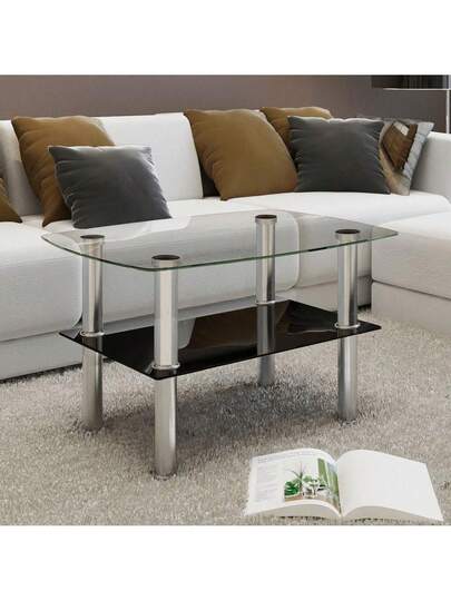 VidaXL Coffee Tafel Layers Of Glass