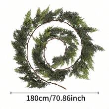 Artificial Norfolk Pine, Juniper, And Eucalyptus Wreath, Accented With Silver Dollar Leaves, Faux Greenery Garland, Suitable For Wedding, Indoor/Outdoor Home Decor, Fireplace, Table, Porch, Wall, Valentine's Day, Halloween, Thanksgiving, Easter Decoration - Multicolor - View 13