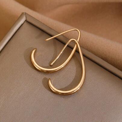 1 Paar modische asymmetrische gebogene Wassertropfen-Linien Ohrstecker, geeignet als zarte Damen-Accessoires, für den täglichen Gebrauch, personalisierter geometrischer kreativer Schmuck
