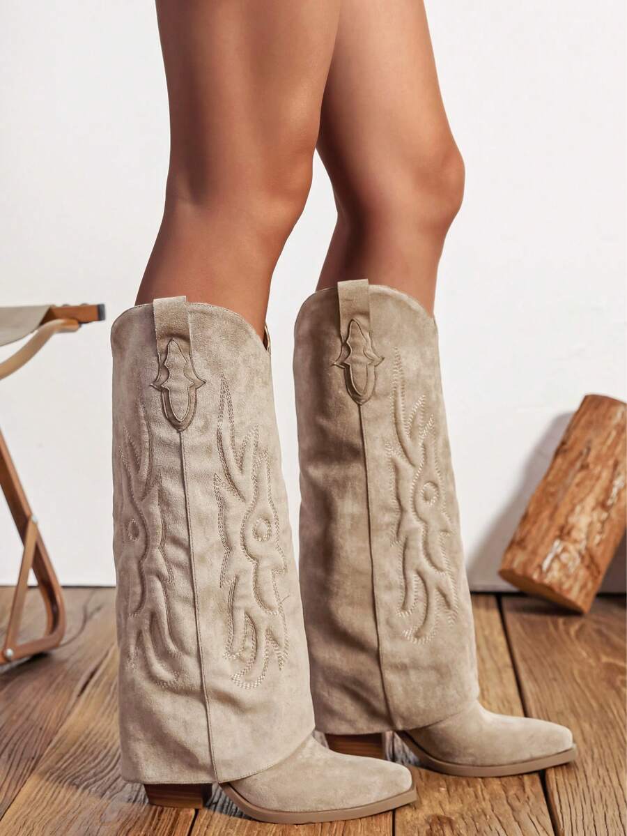 Western    Side Zipper    Holiday - Khaki - View 1