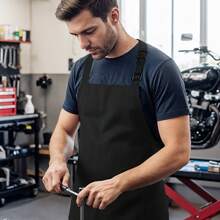 Utopia Kitchen Adjustable Bib Apron With 2 Pockets – Pack Of 2 Heavy-Duty Chef Aprons With Adjustable Neck Strap, Long Ties & Large Front Pockets, Protective Cooking Aprons For Men & Women, Machine-Washable, Durable Everyday Kitchen & Craft Wear - Black - View 5