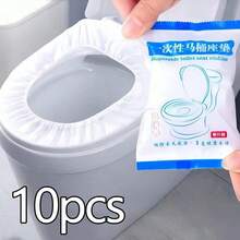 10/50pcs Disposable Toilet Seat Covers, Individually Packaged Toilet Seat Cushions,Portable Travel Business Toilet Mat, Travel Accessories For Public Restrooms, Airplane, Camping,Portable Disposable Toilet Seat Pad For Household,High-Quality Elastic Belt Toilet Seat Covers, Portable Waterproof And Anti Fouling Toilet Seat Cushions, Anti Slip Travel Home Toilet Bowl Training Toilet Seat Covers, Youth Gifts - Non-Woven Fabric