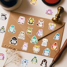 56 piezas de pegatinas divertidas de animales emocionales con estética, pegatinas de dibujos animados lindos e inspiradores para scrapbook, pegatinas de vinilo para portátil, monopatín, diario, botella de agua, computadora, taza, guitarra, equipaje, etc.