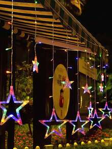 1 件星形窗帘灯，LED 圣诞窗帘灯，圣诞仙女灯，节日装饰灯，适用于家居装饰、墙壁装饰、厨房装饰、游戏室装饰、派对装饰 - 星星窗簾燈 - 查看 6