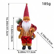 1 peça de estátua alta rústica de Papai Noel - figura de pé marrom comovente | Detalhes pintados à mão, presente de Natal premium para familiares e colecionadores - Multicolorido - Ver 2