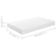 vidaXL Mensola sospesa bianco lucido 40x23x3,8 cm MDF