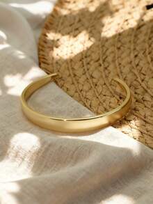 Charm-In 1 pieza Brazalete dorado brillante para mujer, adecuado para el uso diario