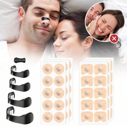 30 pezzi Kit dilatatore nasale - Migliora il flusso d'aria, migliora leggermente il sonno, strisce leggere e resistenti al sudore, senza alimentazione o batteria richiesta, include 4 misure di cuscinetti, 1 supporto per strisce e 30 strisce magnetiche, regalo perfetto per famiglia, amici e cari, ideale per regali di Natale