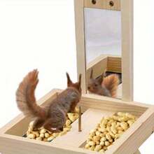 1/2pcs Adorable Squirrel Feeder Picnic Table Shaped With Mirror, Corn Cob Holder And Snack Mesh Tray, For Fruit, Nuts, Peanut Butter Treats, Eay To Install - Bàn sóc - Xem 4