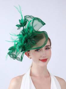 1pc Feather Fascinators Headband Women' Tea Party Hat Kentucky Derby Hats Cocktail Wedding Bridal Fascinators Headband Clip For Women Girl Birthday Mother's Day Halloween Christmas Gift