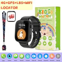 4G Waterproof Kids Smart Watch, Children's Smart Watch With GPS Tracker Watch Voice Video Call SOS Camera Pedometer Touch Screen. Christmas, Halloween, And Birthday Gifts Suitable For Boys And Girls, Compatible With Android And IOS Phones - 黑色 - 查看 1