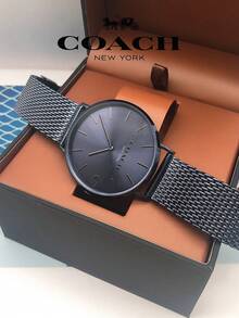 Coach Charles Blue Dial Blue Mesh Bracelet Watch For Men