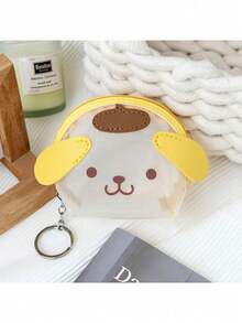 Sanrio 1 Pç Carteira Bonita Hello Kittys Kuromi Melody Cinnamoroll Transparente Portátil Moeda Fones de Ouvido Armazenamento Zero Carteira (Algumas Peças Podem Ser Aleatórias)