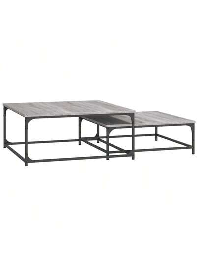 VidaXL Piece Tafel Set, Processed Wood, Gray, Sonoma Oak view 6