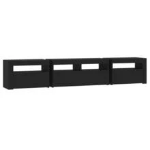 vidaXL Mobile TV con luci a LED, nero, 210x35x40 cm