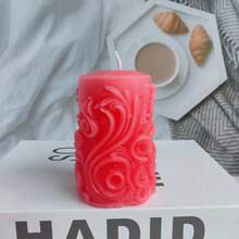 1pc Handmade Wavy Column Candle Holder Aromatherapy Decor, May Have Slight Color Difference