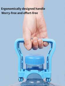 1 pieza Clip para asa de cubo, Herramienta portadora de tapa de botella de agua de cubo, Mecanismo de elevación de cubo, Soporte de plástico azul simple, Asa de botella de agua para el hogar, Tapa a prueba de fugas, Decoración, Herramienta dispensadora de agua para fiestas de Navidad/Halloween, Accesorios para botella de agua de oficina pequeña - Azul - Ver 7