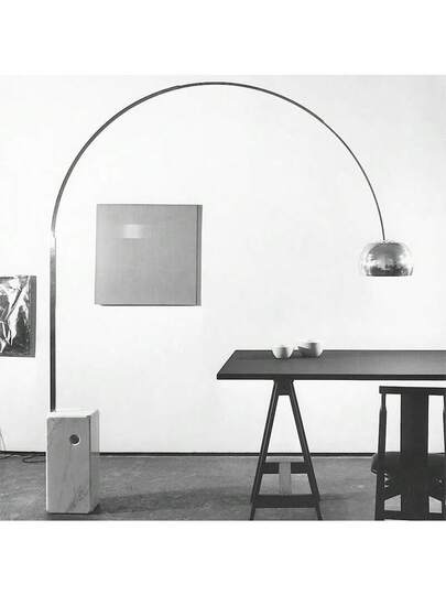 Alpinaluz "ARABELLA" Vloer Lamp Stainless Steel Arch Wit Marble Base Height 240 Cm, Width 220 E27 view 9