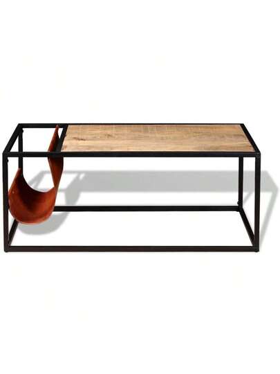 VidaXL Coffee Tafel Genuine Leather Magazine Holder 110x50x45 Cm view 8