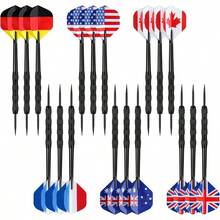 Metal Tip Darts, Steel Tip Darts, Professional Metal Darts, Darts Metal Tip Set, Metal Darts Dartboard - Flags-black + 18 Pack - View 2