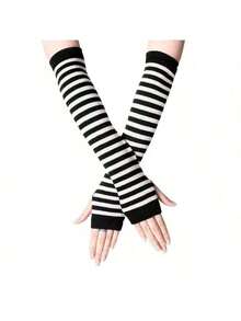 1pc Men's Casual Blend Fingerless Gloves - Lightweight Harajuku Inspired Streetwear Halloween,